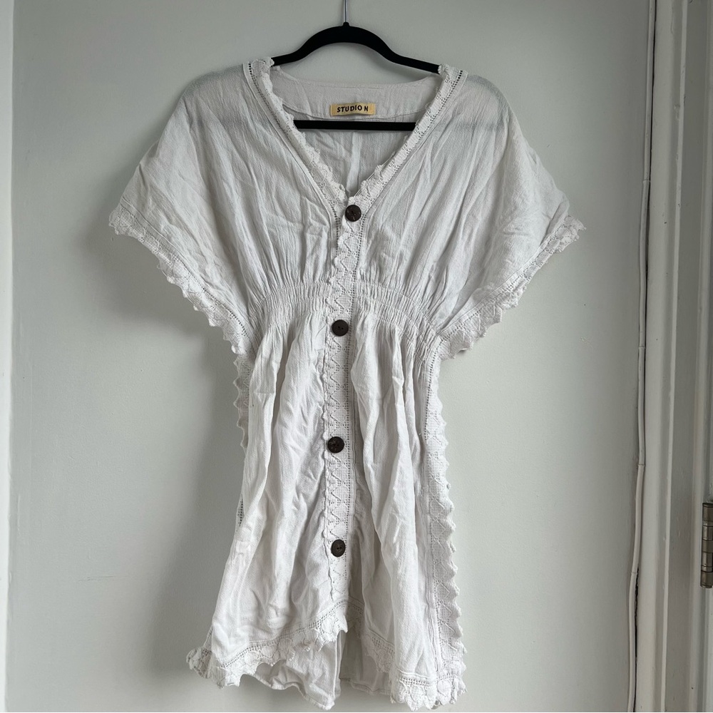 White cover up dress